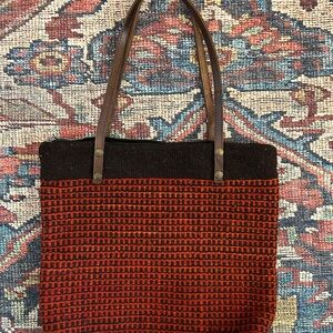 Wool Mexican vintage tote bag
